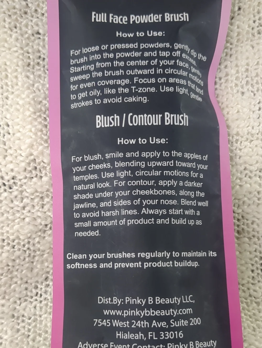 Pinky B Pretty in Pink Brush Set, (2)two brush set